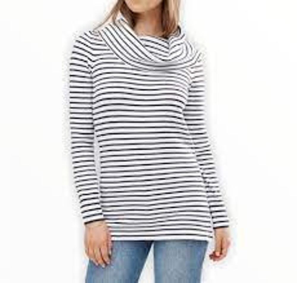 French Connection Striped Cowl Neck Tunic Sweater - Size Medium